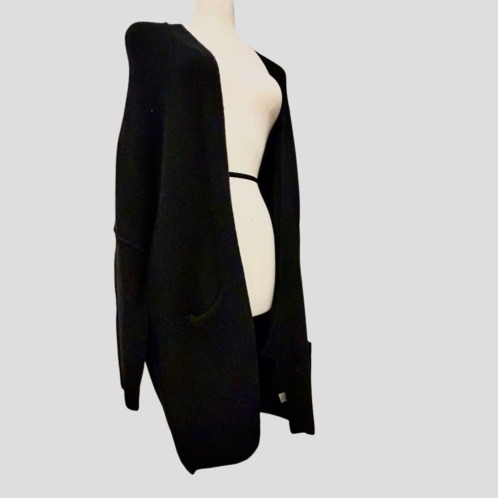 ATM Anthony Thomas Mellilo Black Long open Chunky cardigan pockets L Minimalist - Picture 5 of 13